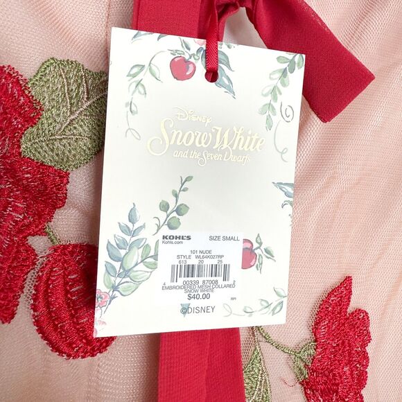 NWT Disney Snow White LC Lauren Conrad Lined Embroidered Sleeveless Top Red S - Picture 5 of 8